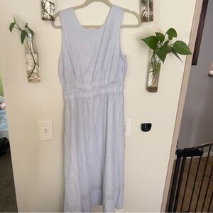 1901 size L blue and white stripe dress